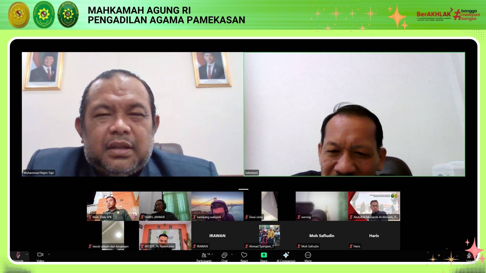 Optimalkan Tata Kelola. PA Pamekasan Gelar Rapat Koordinasi Bidang Kesekretariatan